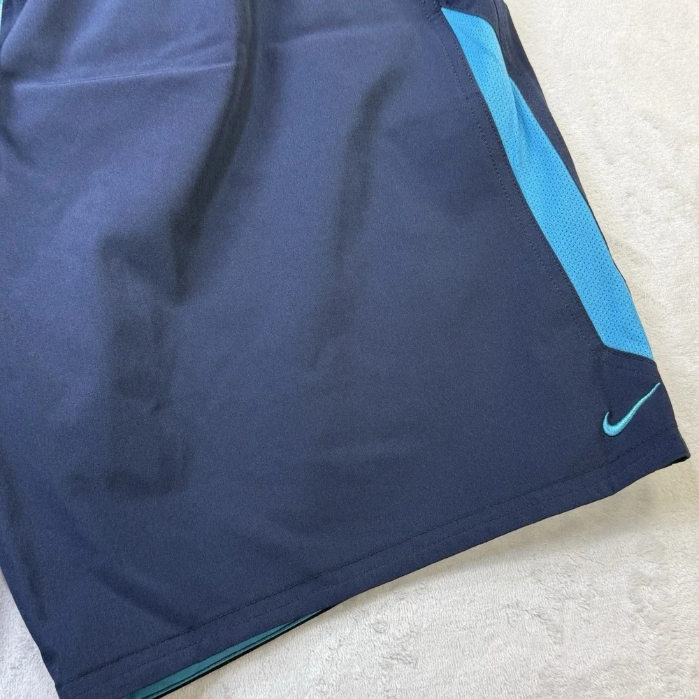 Nike Swim Trunks‎ XL Navy Blue Lined Athletic Shorts Swoosh